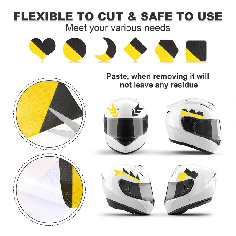 MECCANIXITY Reflective Tape, 4 Inch x 82 ft Warning Safety Sticker Night Reflectors Self-Adhesive Trailer Reflector Twill Tape for Cars Trucks Trailer, Yellow Black 4 Inch x 82 Feet