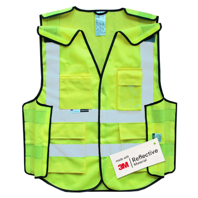 Salzmann Breakaway Mesh Reflective Vest | Multi Pocket High Vis | Available in 3 Styles & 5 Sizes | 5-Point Breakaway Design made with 3M Reflective Material Small-Medium Yellow