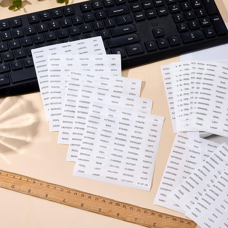 SUPERFINDINGS 20Pcs Light Switch Labels Transparent Switches Identification Stickers Label PVC Waterproof Switch Panel Labels for Organizing Home Kitchen Bathroom Office