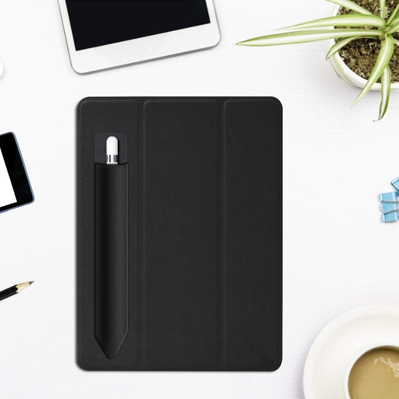 [Australia - AusPower] - 2 Pack Pencil Holder for Apple Pencil 1st 2nd Generation, YUOROS Adhesive Pencil Sleeve for iPad iPad 9th/8th Gen, Tablet Stylus Surface Pen (Black, Black) Black Black 