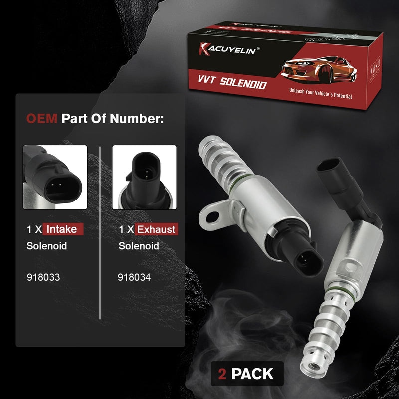 [Australia - AusPower] - 918033 918034 Engine Variable Valve Timing VVT Solenoid Oil Control Valve Solenoid Compatible with Hyundai Elantra Kona Sonata Tucson Veloster Kia Forte Forte5 Soul Seltos Optima 2012-2024 2PCS 
