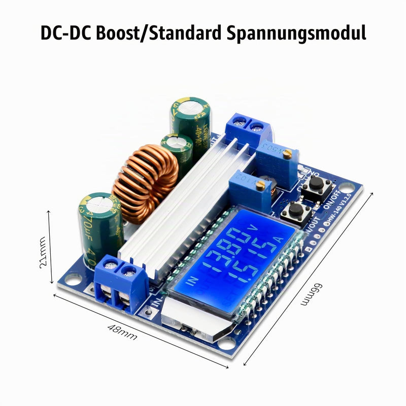 DC-DC Voltage Regulator Binghe Step Down Converter Buck Boost Converter Buck Converter with LCD Digital Display 5.5-30V to DC 0.5-30V Voltage Regulator Compatible with Arduino