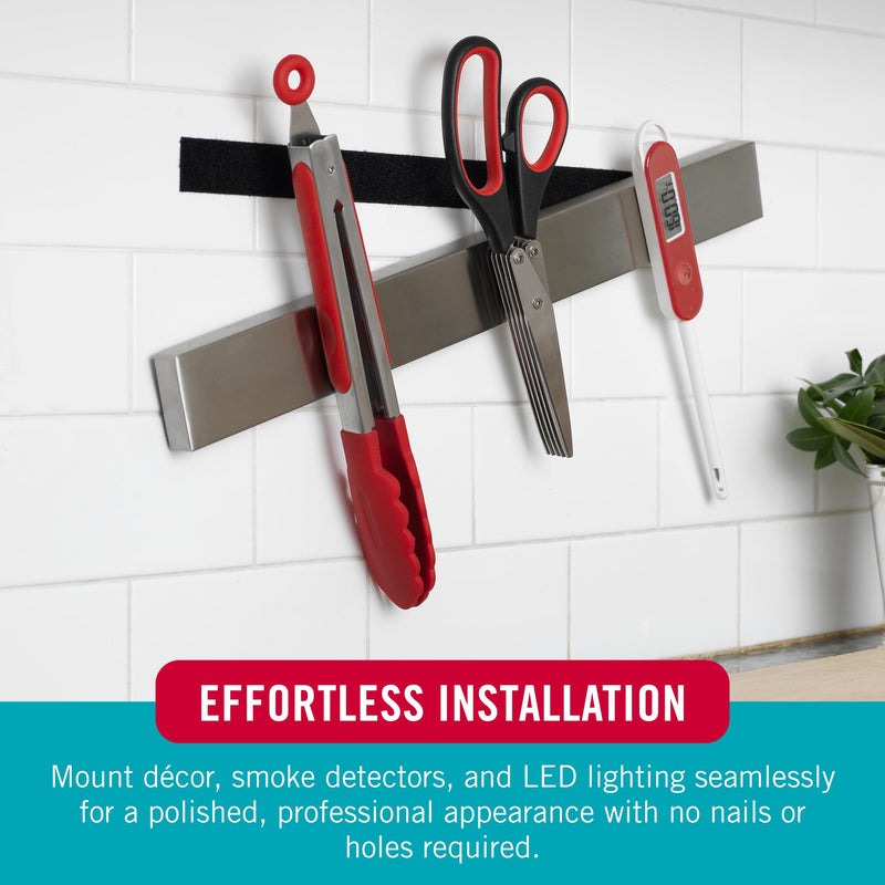 [Australia - AusPower] - VELCRO Brand Kitchen and Bath Mounting Tape. Moisture Resistant Thin Design for Flush Mount. 10ft Heavy Duty Roll Holds 10 pounds. Easy Peel and Stick Application, White 10ft x 1in 