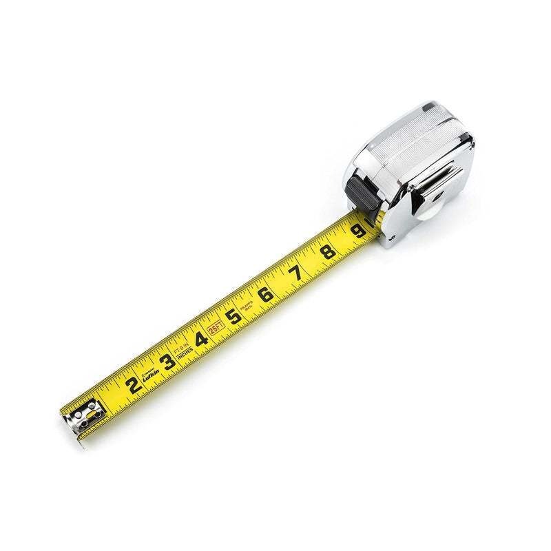 Crescent Lufkin 1-1/8" x 25' Chrome Case Yellow Clad Tape Measure - L925-02 7.6 m