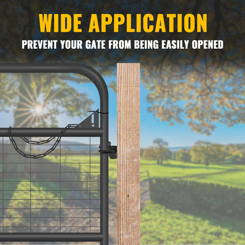 VIVIDA Black Butterfly Gate Latch 1-3/8" to 1-5/8", Wall Mount Flat Back Gate Fork Lock with Padlock Hole, Wood to Metal Gate Latch, Black, 2 PCS 1-3/8" & 1-5/8" Black, 2 Pack