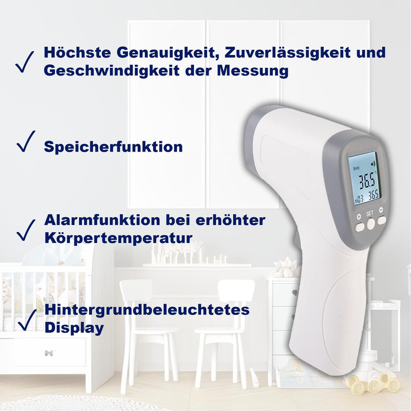 [Australia - AusPower] - TECH-MED - Electronic Infrared Fever Thermometer Contactless TM-F03BB Fever Meter Digital Speed Measurement Temperature Meter People 