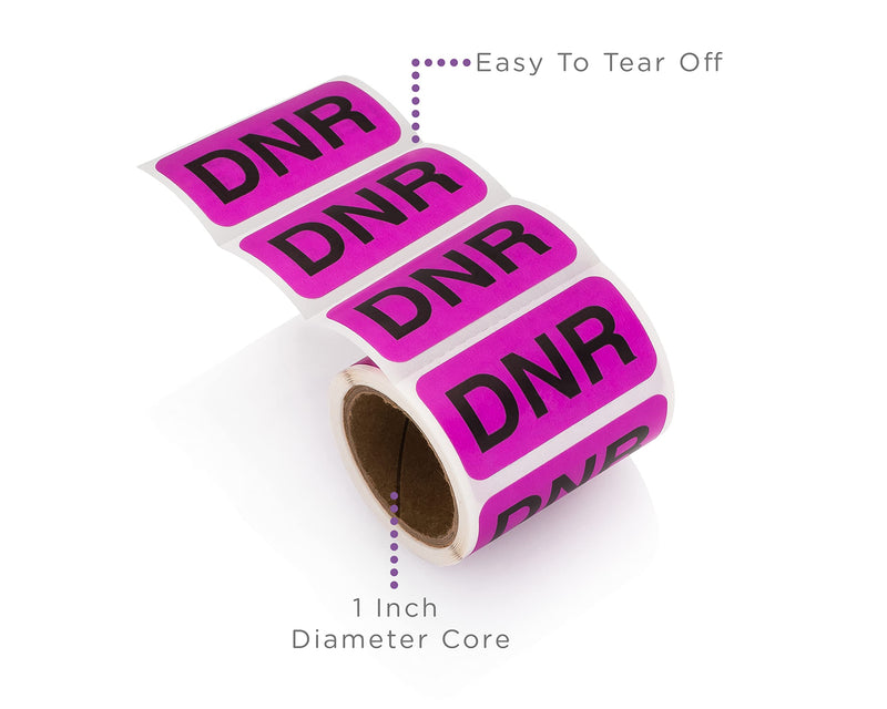 [Australia - AusPower] - Carstens Medical Stickers – DNR Alert and Instruction Labels for Medical Charts, Purple and Black, Roll of 100 Patient Chart Labels, W1.5" x H.75" 
