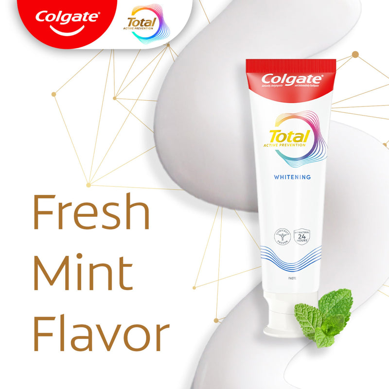 [Australia - AusPower] - Colgate Total Whitening Toothpaste with Fluoride, 10 Benefits Including Sensitivity Relief and Stain Removal, Mint, 5.1 ounces (4 Pack) 5.1 Ounce (Pack of 4) Whitening Paste 