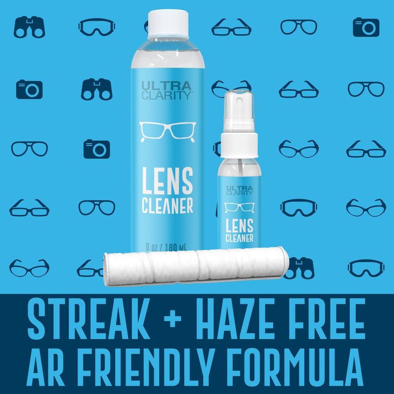 [Australia - AusPower] - Powered by Nano Magic | Lens Cleaner 7oz Value Pack | 1oz Spray, 6oz Refill, Microfiber Cloth | Ideal for Glasses Sunglasses Goggles Glass Phone Smart Devices Coated Lenses Streak-Free 
