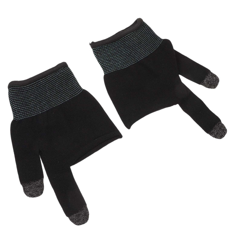 [Australia - AusPower] - 1 Pair Gaming Gloves Touchscreen Gloves Finger Sleeve for Gaming Anti Sweat Game Controller Finger Thumb Sleeve Breathable Finger Covers for Mobile Phone Game Black 