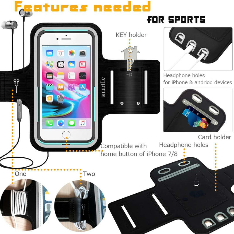 [Australia - AusPower] - Phone Holder for Running, Armband for Cellphone, iPhone 13 12 11/13 12 Pro/13 12 11 Pro Max/XR/8 7 6s Plus, Samsung Galaxy A/S/Note, LG, Moto, Up to 6.9’’, for Exercise, Gym, Workout-Black Black 