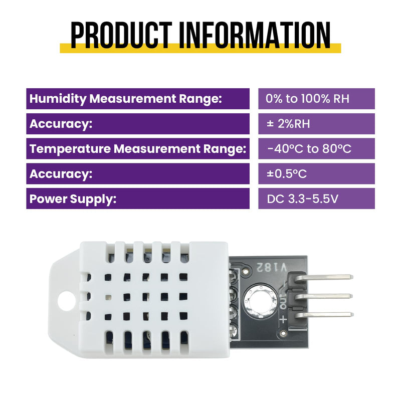 [Australia - AusPower] - 4Pcs DHT22/AM2302 Digital Temperature Humidity Sensor Module with Cable, Temp Range -40~80℃ (±0.5℃), Humidity 0~100% RH (±2%) for A-rduino Electronic Practice DIY, Replace SHT11 SHT15 
