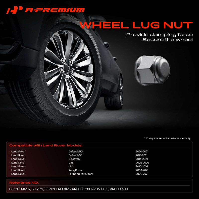 A-Premium M14-1.50 Wheel Lug Nuts Compatible with Land Rover Range Rover Sport Discovery LR3 LR4 Front and Rear 5-PC Set 5PCS