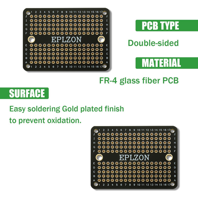 [Australia - AusPower] - Solderable Breadboard Mini PCB Board Gold-Plated Solder Breadboard for DIY Electronics Projects Apply to Soldering Projects 2.0"x1.5" Mixed Color(Pack of 10 Pcs,BLACK) Black 