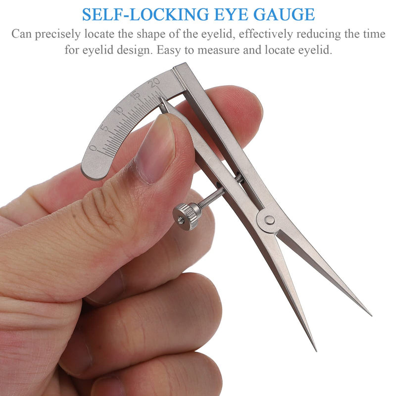[Australia - AusPower] - Baluue 2pcs Graduated Eye Measuring Instruments, 0 to 20mm Stainless Dental Wax Caliper, Dental Caliper Graduated Eye Measurement Gauge Eyelid Gauge Designer 8.5X4.1CMx2pcs Silverx2pcs 