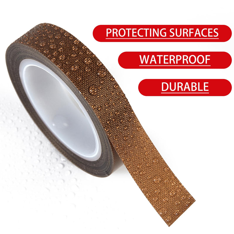 Low Friction Drawer Slide Tape - 2 Rolls 1/2" x33FT, Squeak Resistant & Abrasion Resistance Surface Protection Tape for Furniture, Tools,Wood,Drawer,Cabinet,Curtain(Brown) Brown