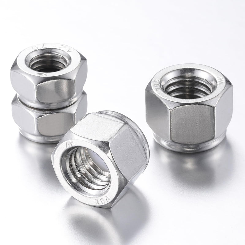 [Australia - AusPower] - Wensilon(50pcs)1/4-20 Self Clinching Nuts 304 Stainless Steel Self-Lock Nylon Inserted Hex Lock Nuts 1/4-20 50 