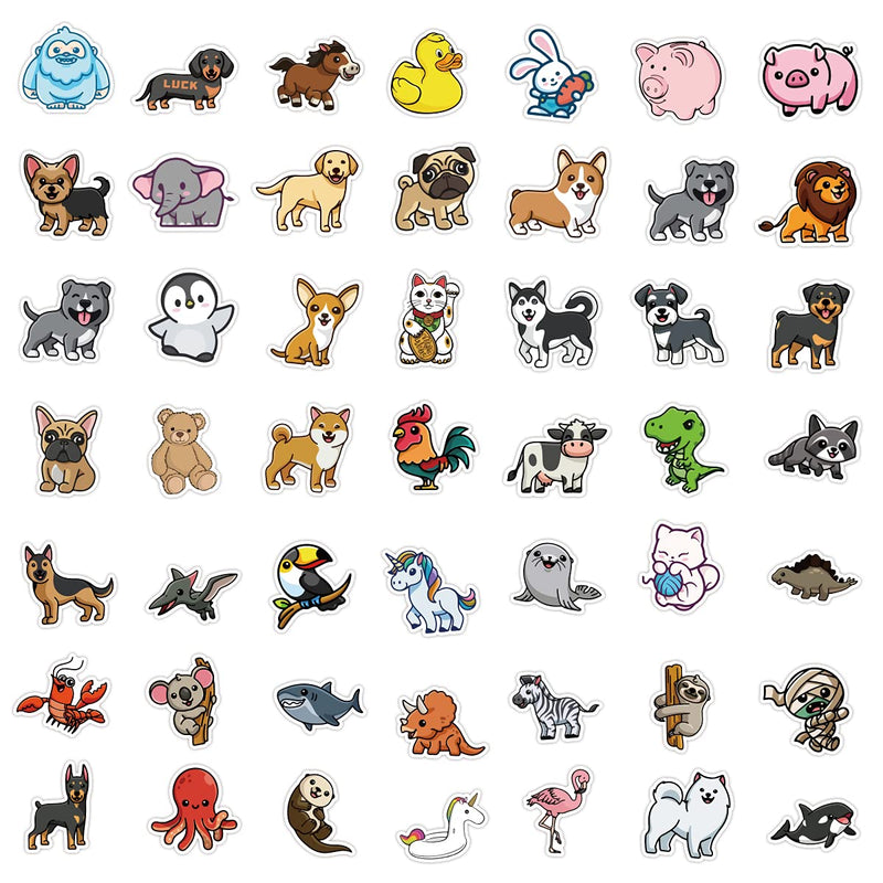 [Australia - AusPower] - 100Pcs Cute Animal Stickers,Vinyl Waterproof Stickers for Laptop,Bumper,Skateboard,Water Bottles,Computer,Phone, Cute Animal Stickers for Kids Teens (Cute Animal 100pcs Stickers) 