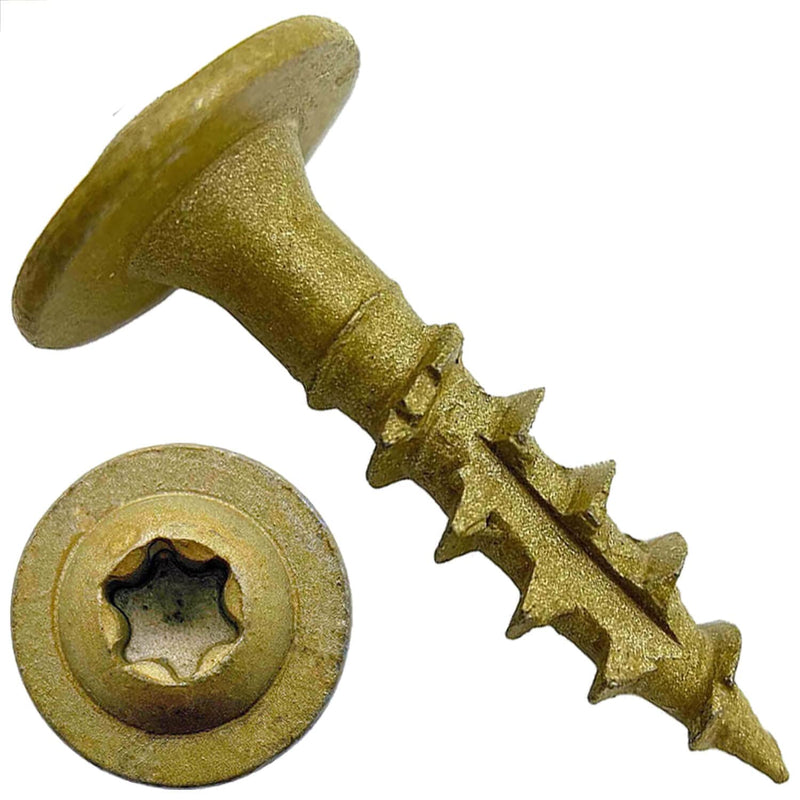 Jake Sales #14 x 1" Construction Lag Screw Torx/Star Drive Heavy Duty Structural Lag Screw Far Superior to Common Lag Screws (100 Screw Count) Exterior Coated - ACQ Compatible Wood Screws #14 x 1" - 100 Count