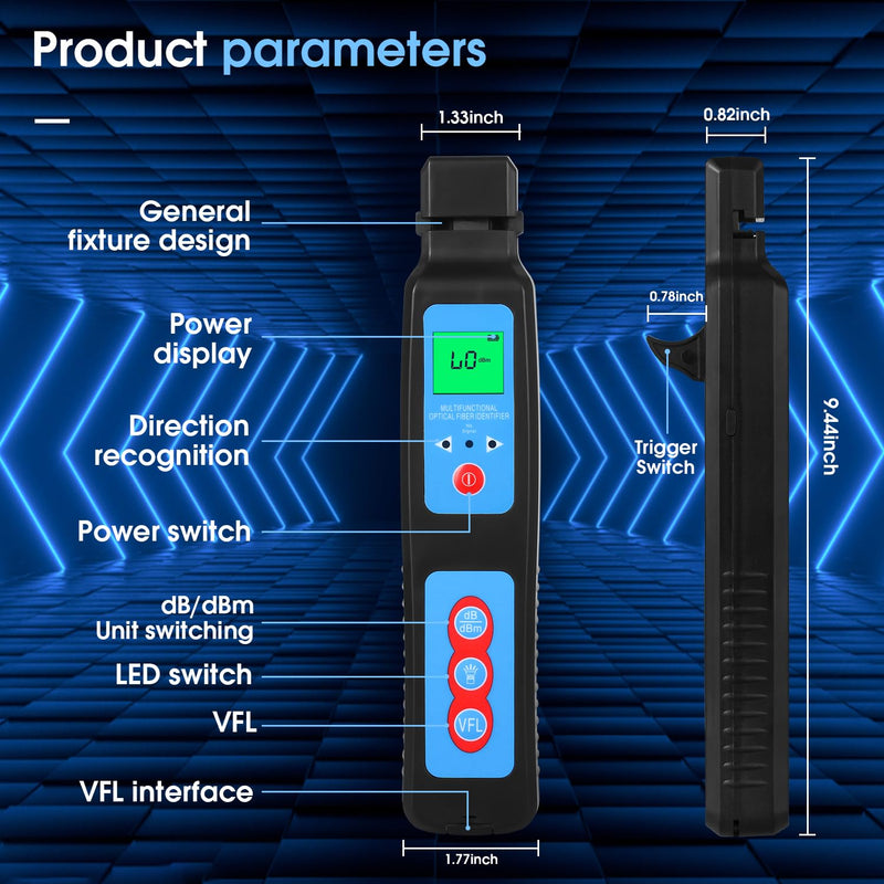 [Australia - AusPower] - Live Fiber Optic identifier 800~1700nm Built in 10Km Visual Fault Locator & LED, Fiber Traffic Identifier SM/MM 