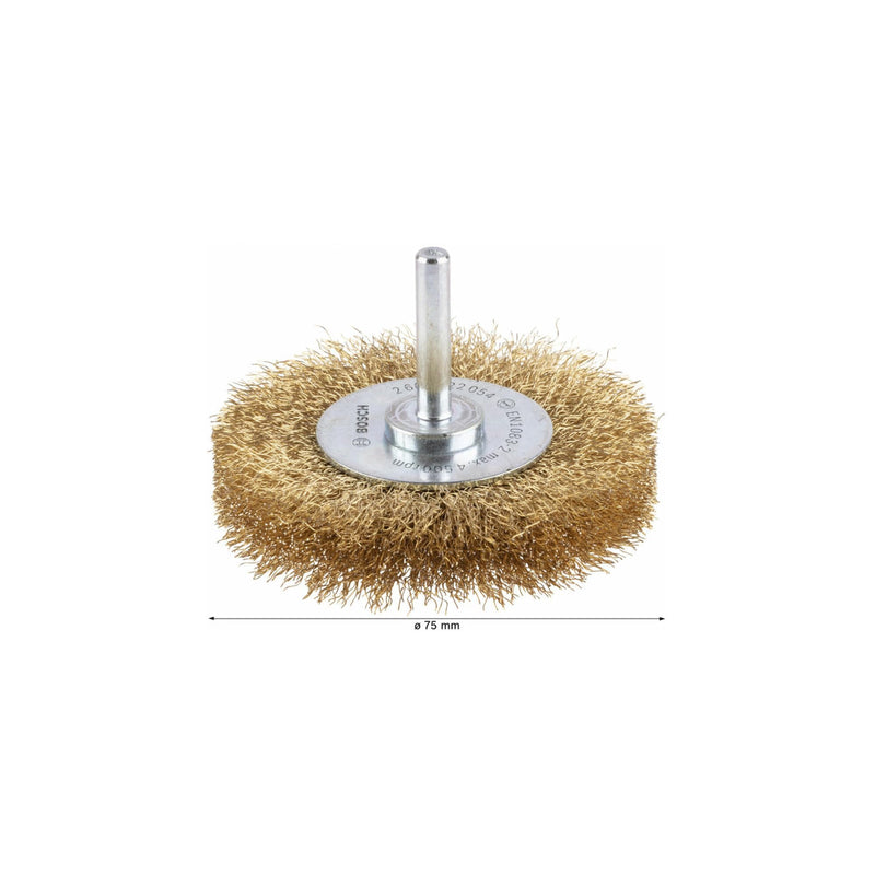 Bosch 2608622054 6 mm Shank Wire Wheel with 70 mm Crimped Wire d=75mm