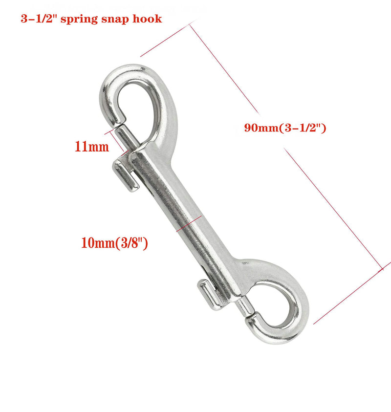 [Australia - AusPower] - Jingyi Stainless Steel Double Ended Snap Hook 3 Sizes: 3-1/2',4",4-1/2" 3-1/2 Inch 