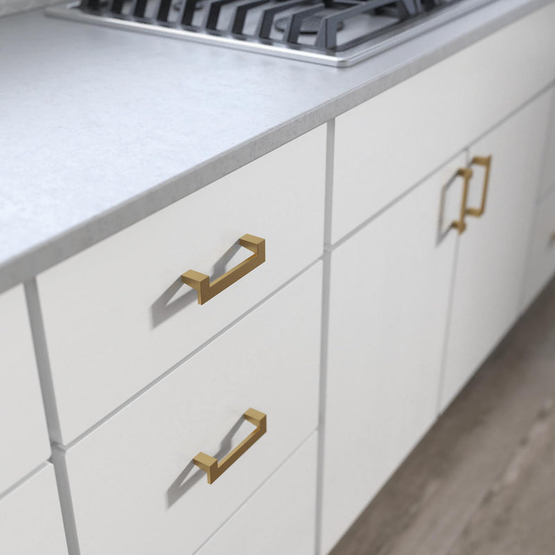 Franklin Brass (10-Pack) – Modern Gold Cabinet Handles, 3-3/4 Inch Hole Center, Modern Pulls for Drawers, Kitchen Cabinet Door, Dressers | Mirrored