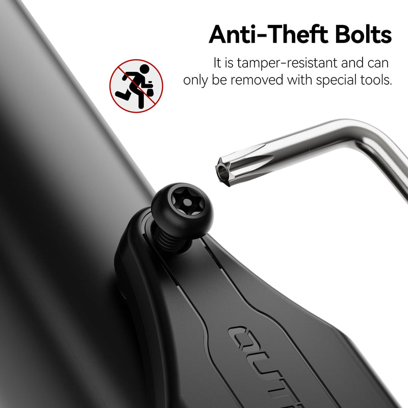 [Australia - AusPower] - CITYWAY Waterproof AirTag Bike Mount, Hidden Under Bottle Cage | M5 Black Security Screws | Light Weight, Inconspicuous Security (Black) 1 Pack 