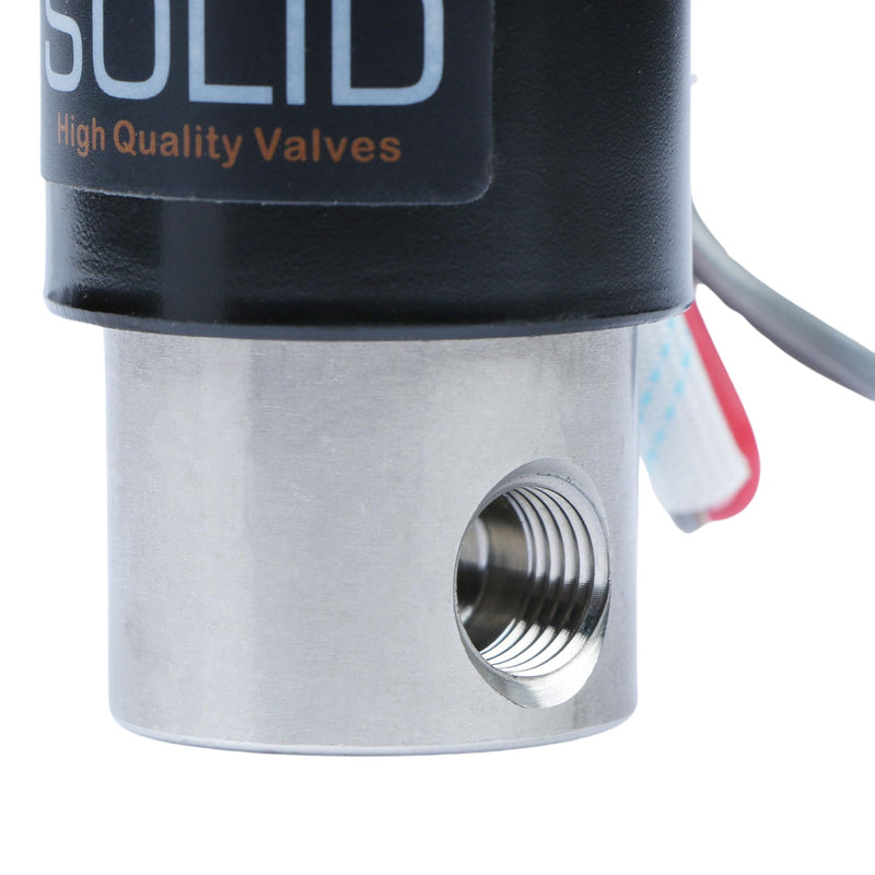 U.S. Solid 1/4" Stainless Steel Electric Solenoid Valve 24VAC N.C. VITON Water Air Fuel 0.25 Inch