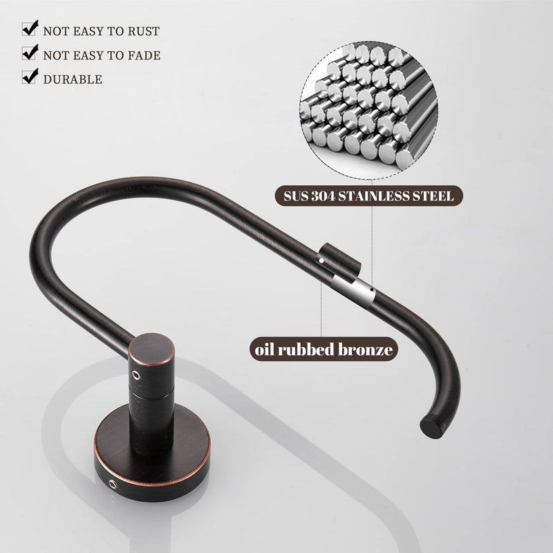 Bronze Toilet Paper Holder Towel Ring,Oil Rubbed Bronze Toilet Roll Holder Hand Towel Holder Bathroom Accessories,Wall Mount Rustic Farmhouse Rustproof Stainless Steel Hardware Set 2PC Oil Rubbed Bronze