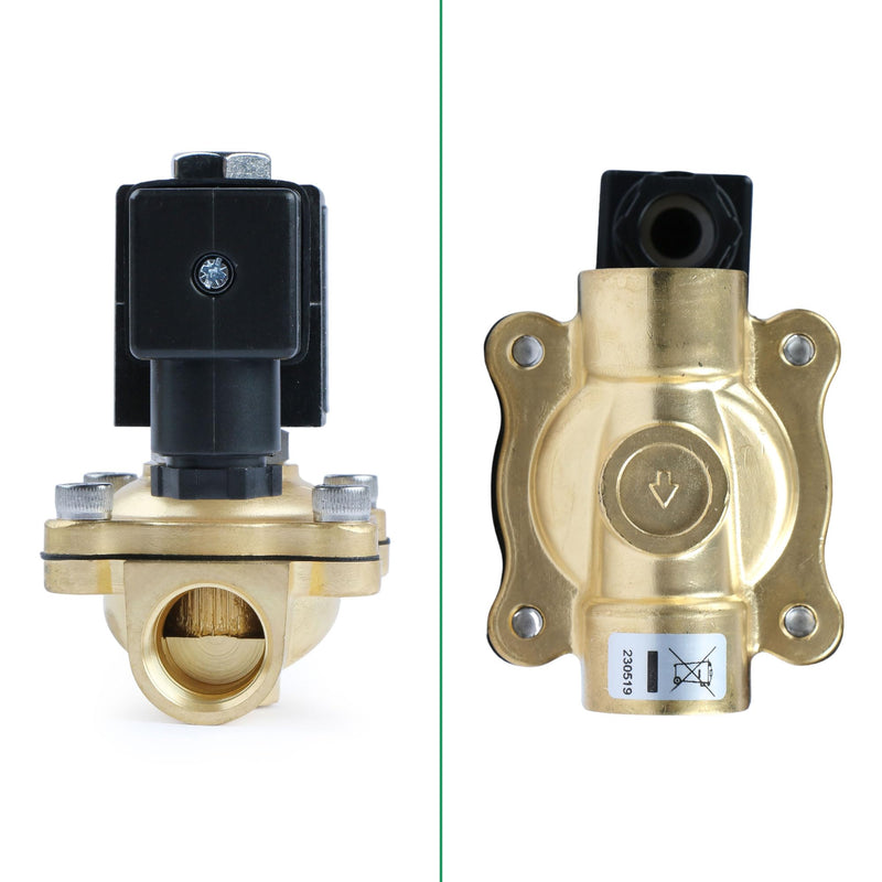 [Australia - AusPower] - U.S. Solid 1/2" Brass Solenoid Valve - 24V AC, Normally Closed, 10 Bar Electric Valve for Water, Air, Diesel 0.5 Inch 