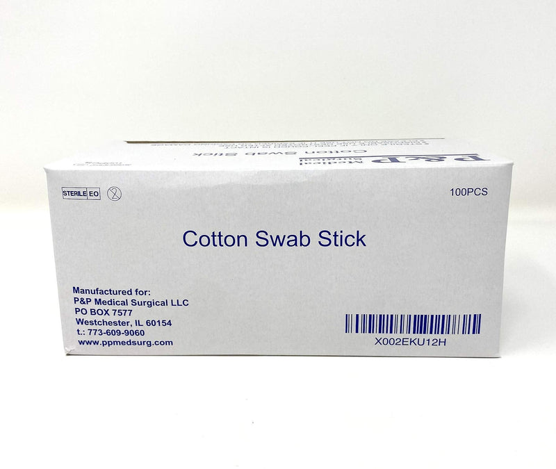 [Australia - AusPower] - Sterile Cotton Tipped Applicator 6" by P&P MEDICAL SURGICAL Box of 100 