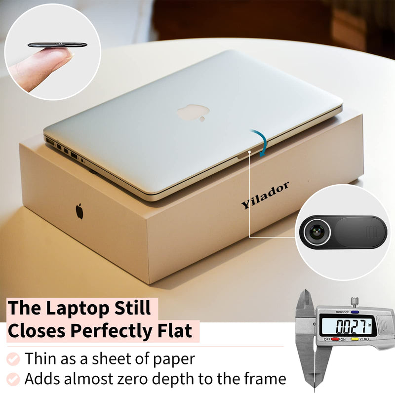 [Australia - AusPower] - Laptop Camera Cover Slide 6PCS, 2 Size Ultra Thin Webcam Cover Blocker, Large for Laptop Computer, Small for Phone Tablet, Suitable for MacBook Pro Dell HP iPhone iPad, Protect Your Privacy Large*3+Small*3 