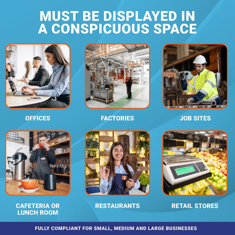 [Australia - AusPower] - 2025 Maryland State and Federal Labor Law Poster - OSHA Workplace Compliant - Mandatory Regulations Posting for Employees - All in One Required Compliance Posting 16" x 40" - Laminated 