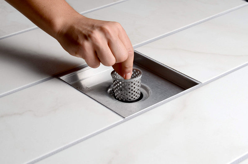 Designline 4 in. x 4 in. Square Drain Tile-in Grate 4"