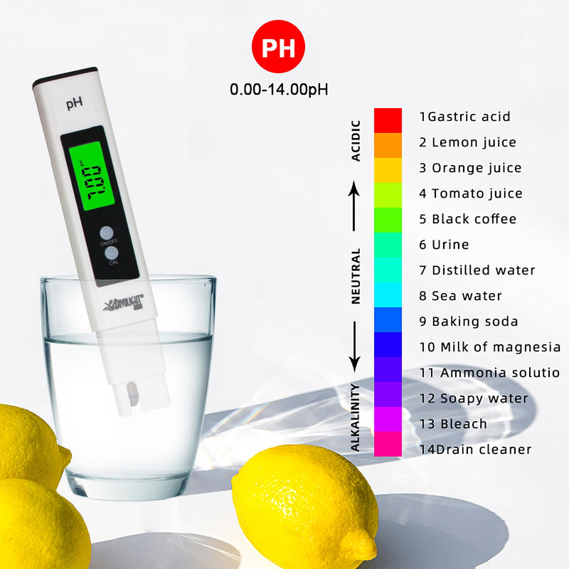 [Australia - AusPower] - Water Tester PH Meter, Digital PH Meter 0.01 PH High Accuracy Water Quality Tester with 0-14 PH Measurement Range for Household Drinking, Pool and Aquarium Water PH Tester Design with ATC 