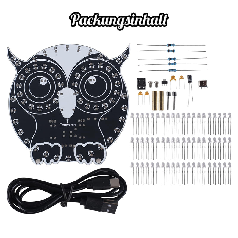 DONGKER Soldering Kit, Owl Shape LED Light Soldering Exercise Kit, DIY Electronic Kits for Beginners, Teaching and Learning Training, DIY Soldering Project LED Lamps Kit with Touch Control, for STEM Fans