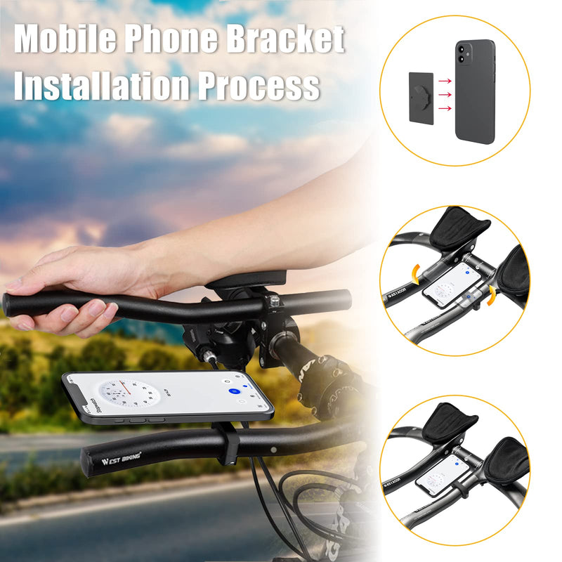 [Australia - AusPower] - Bike Computer Mount For Aero Bars - Aero Bar Bike Computer Mount For Garmin Edge, Aero Bar Computer Mount Compatible with Garmin GPS Bike Computer, Wahoo, Bryton, Cateye, GoPro Full Range & Flashlight Black 