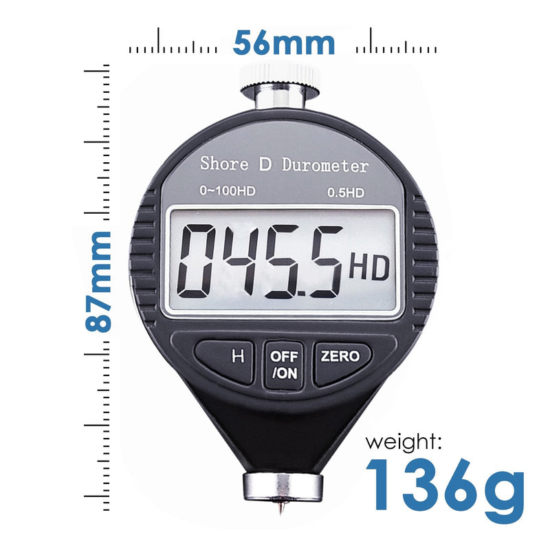 [Australia - AusPower] - Digital Hardness Tester Portable 0-100HD Shore D Hardness Tester with Large LCD Display Digital Durometer Scale for Rubber, Tire, Plastic, Thermal Plastic, Flooring, and Bowling Ball 