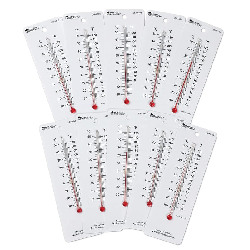 [Australia - AusPower] - Learning Resources Student Thermometers, Classroom Supplies, Homeschool, Set of 10, Ages 8+ 