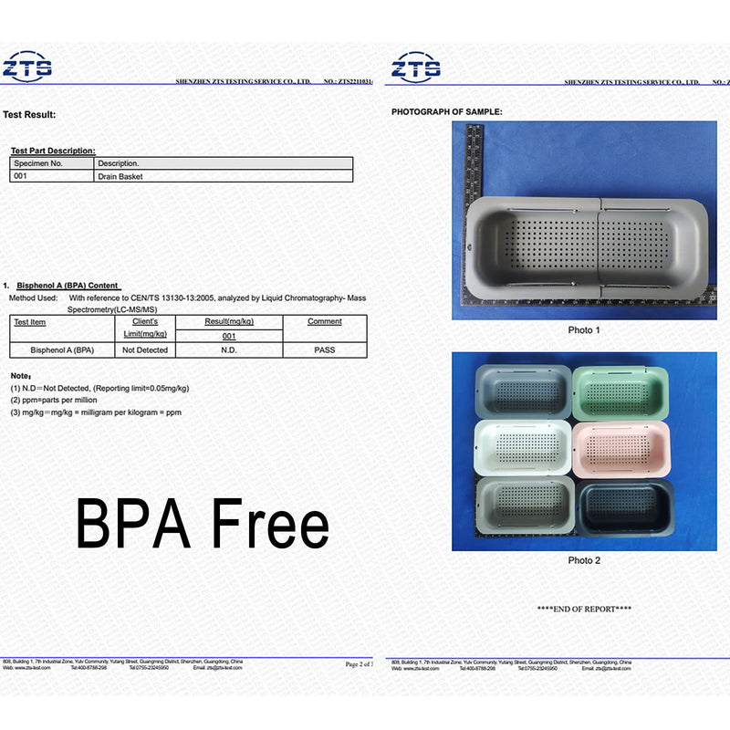 [Australia - AusPower] - Techextra Fridge Organiser Set Sink Strainer Basket Drain Strainer for Living (Grey) Grey-blue-new 