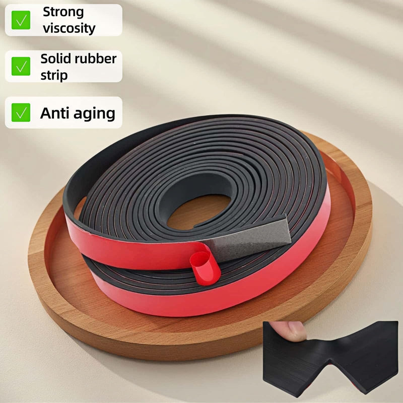 1" x 1/8" Thick Self-Adhesive Rubber Strip - Heavy Duty Weather Stripping,Soundproofing,Anti-Slip Tape for Doors,Vibration Proof for HVAC,Electrical Cabinet，Windows,Cars,Flooring (10ft Black)