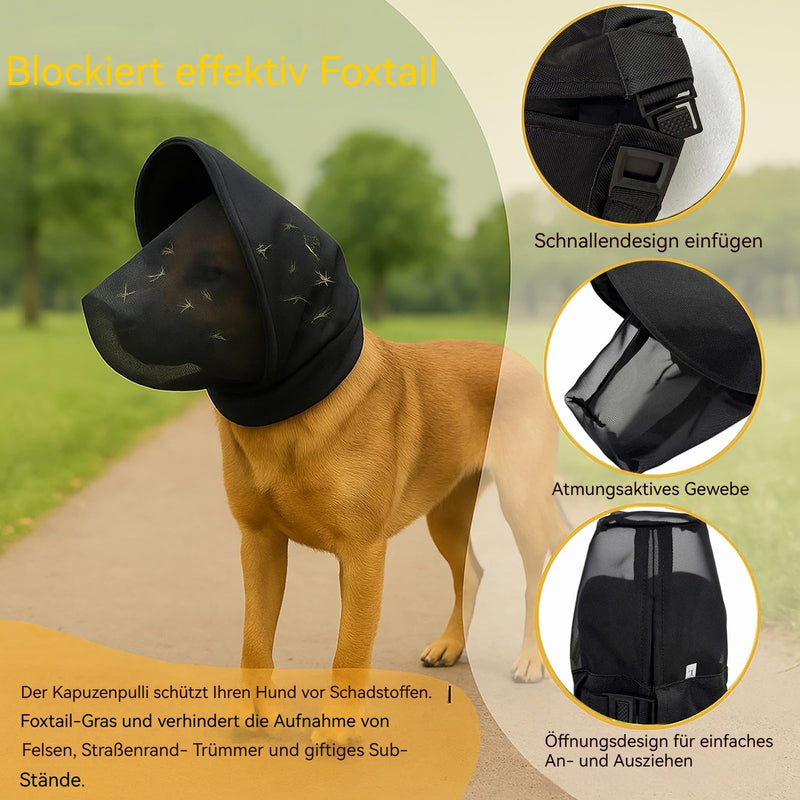 Dog Mask for Outdoor Safety - Veterinarian Recommended Mesh Field Guard to Protect Against Foxtails, Grass Seeds and Dirt, Breathable, Lightweight, Adjustable Buckle Design black L 1