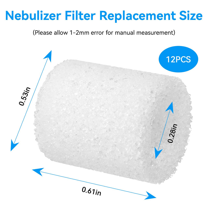 [Australia - AusPower] - 12 Pack CPAP Nebulizer Filter Replacement for PARI Vios, Ultra II, Trek, and Trek S Nebulizer Filters, Replacement Air Filters Compatible with PARI Compressor 