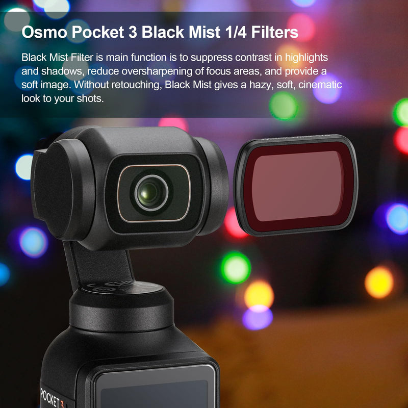 [Australia - AusPower] - Skyreat Black Mist Filter for DJI Osmo Pocket 3, Creative Filter Beauty Soft Filters for DJI Osmo Pocket 3 Creator Combo Camera Accessories 