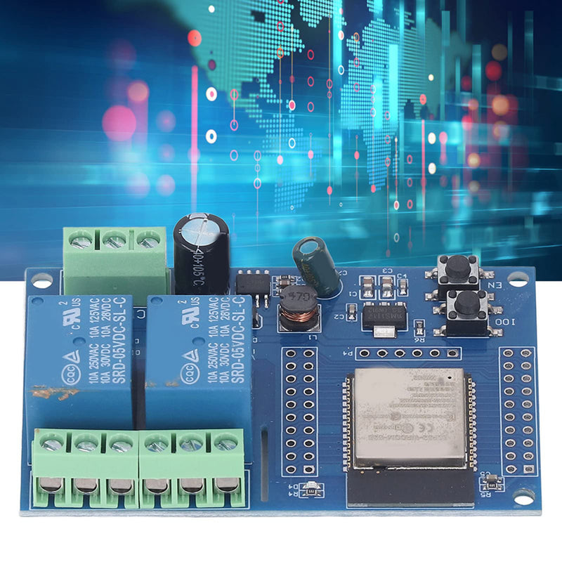 [Australia - AusPower] - ESP32 2 Channel 5V Relay Module 4M Byte Flash Large Capacity Programmable Relay Board for Secondary Development Learning 