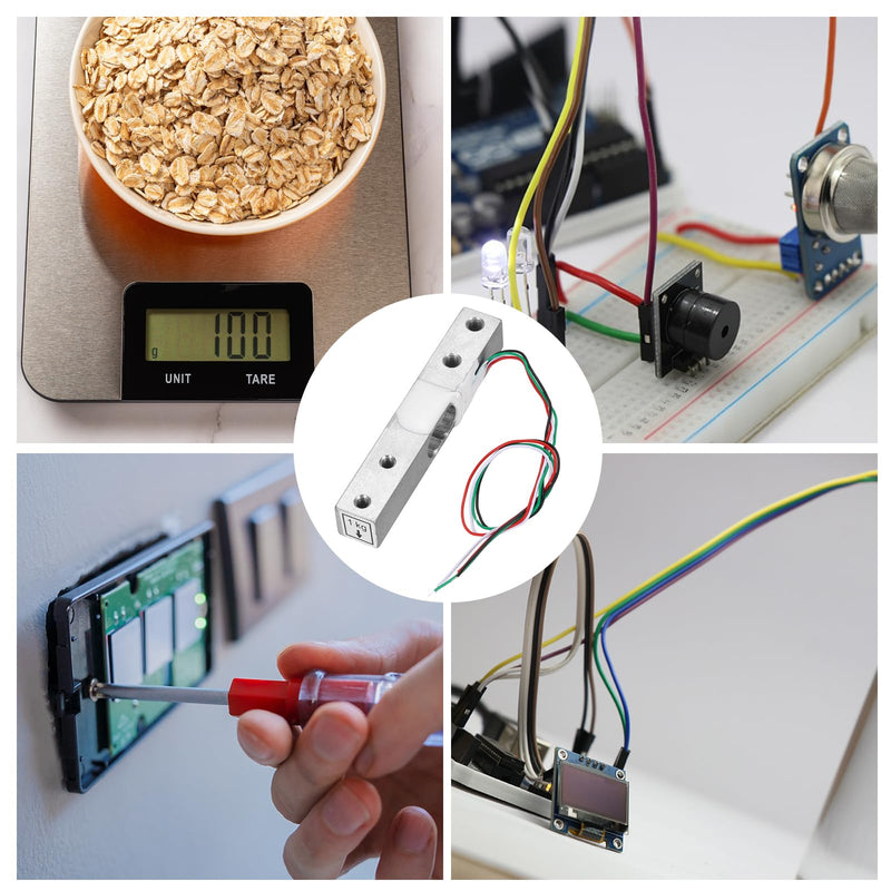 QUARKZMAN Digital Load Cell Weight Sensor 1 kg HX711 Module Weighing Sensor Set of 4 | 24 Bit Precision A/D Dual Channel, 20 x 33 mm, for DIY Portable Electronic Kitchen Scale Kit
