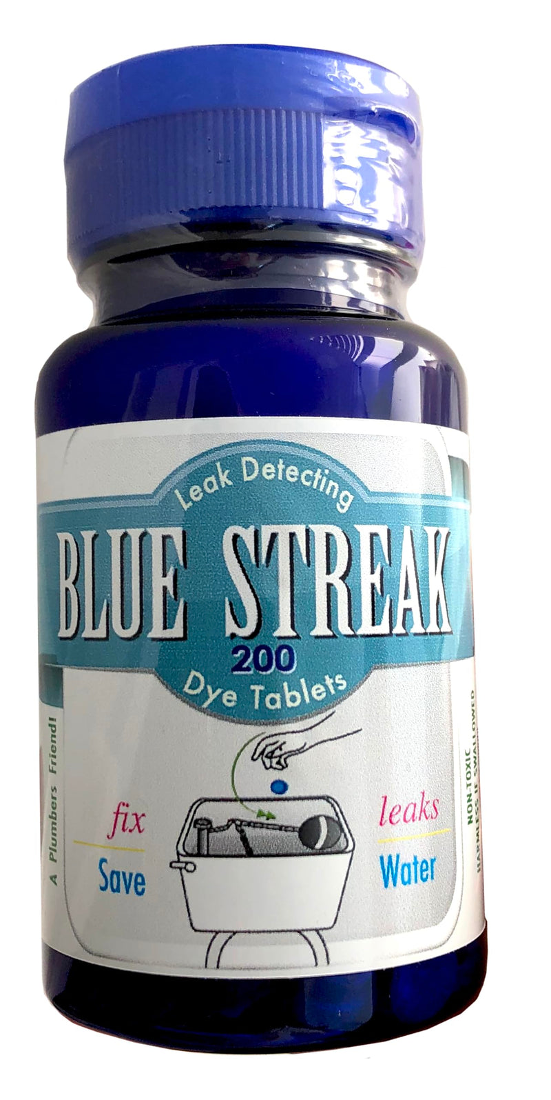New Resources Group Blue Streak Dye-Tablets Bluing Silent Leak Detection Tabs Dissovable in Water, Toilet, Safe, non-toxic, bulk (1, 200) 1 200 Count (Pack of 1)