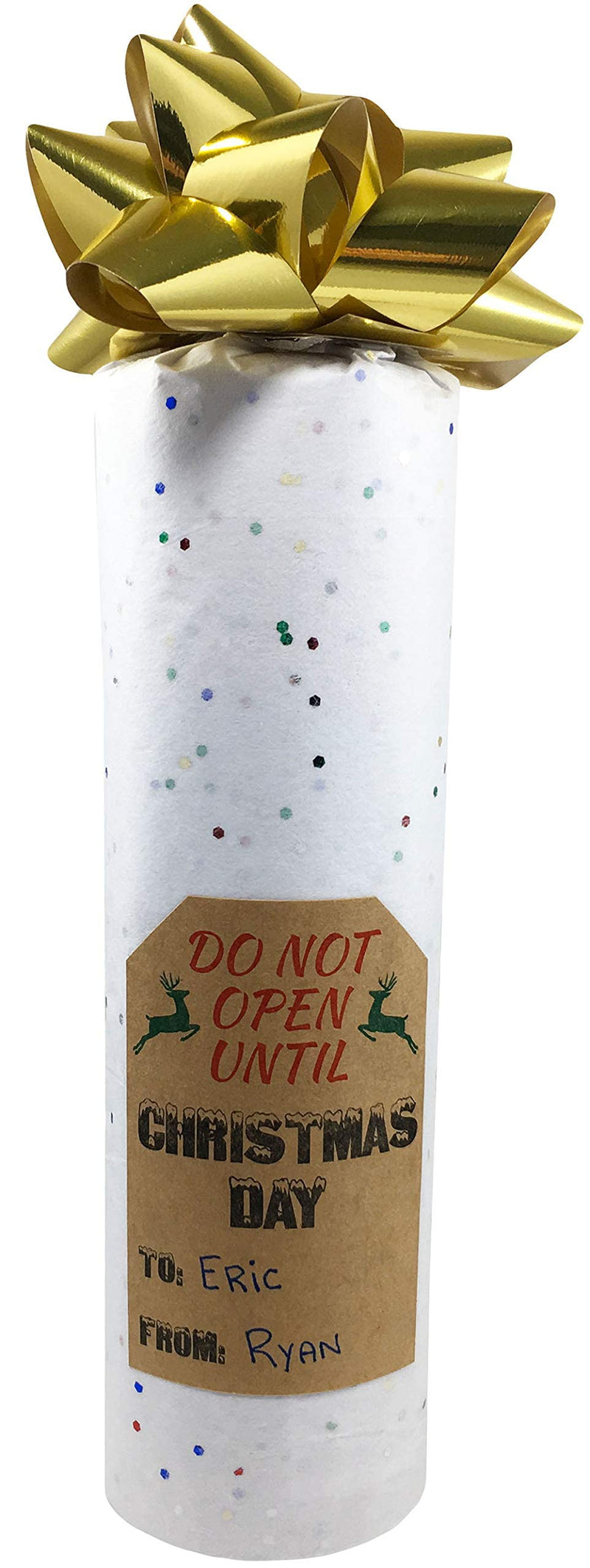 Do Not Open Until December Christmas Gift Tags Stickers – 2 x 3 Inch Natural Kraft Paper Stickers – 25 Adhesive Holiday Labels with 4 Different Vintage Designs– Eco-Friendly, Made in USA