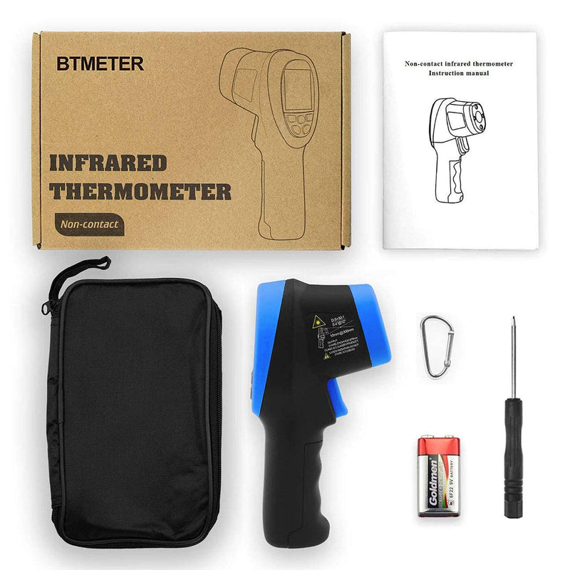 [Australia - AusPower] - BTMETER BT-1800C Pyrometer -58°F ~3272°F (-50~1800℃) IR Temp Gun, D:S 50:1 High Temperature Infrared Thermometer for Industrial HVAC Forge Furnace Metal Smelting (NOT for Human Temp) BT-1800C Blue (-58°F ~3272°F) 